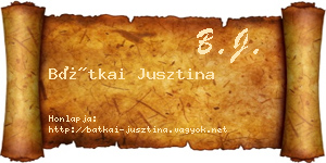 Bátkai Jusztina névjegykártya